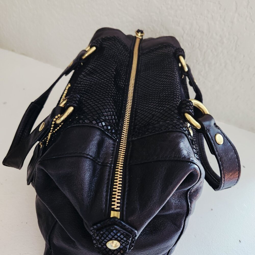 Euc Coach Ashley Black Leather Python Snakeskin 2… - image 6